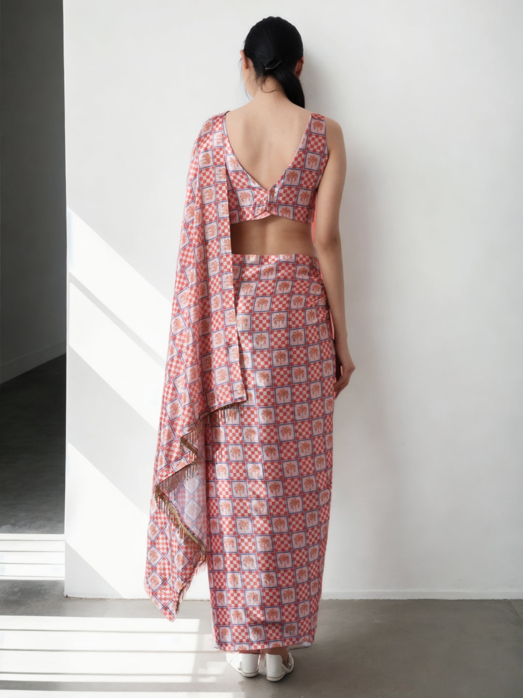 Urban Pallu Woven Design Silk Blend Fusion Saree