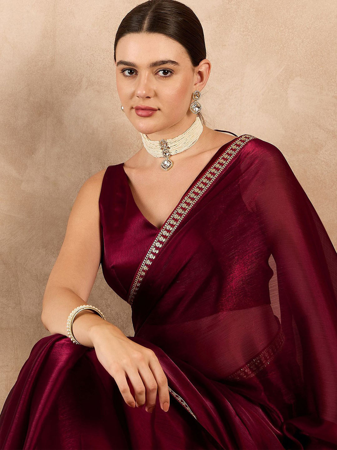 Urban Pallu Woven Design Pure Crepe Work Saree