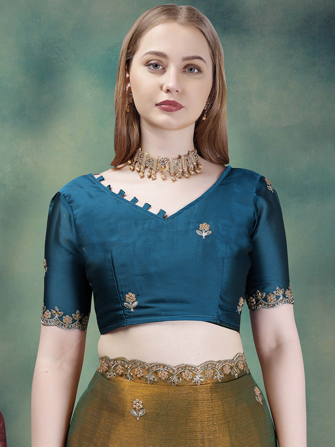 Urban Pallu Embroidered Organza Fusion Saree