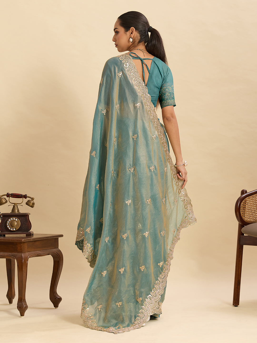 Urban Pallu Embellished Art Silk Festive Saree
