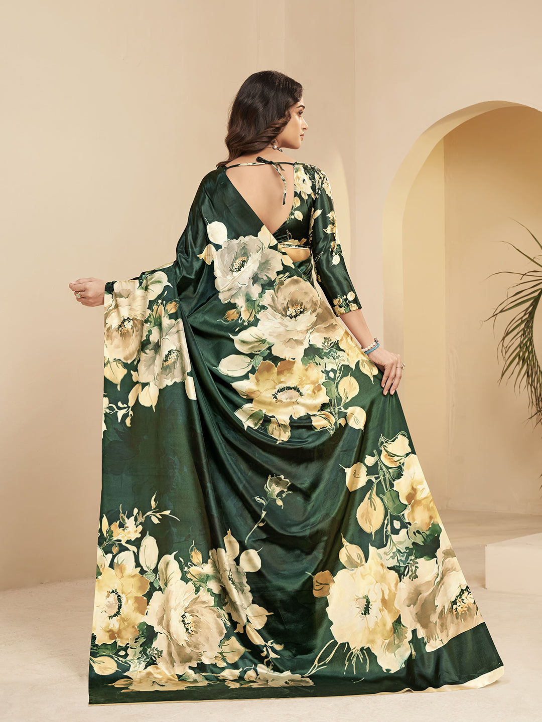 Urban Pallu Printed Poly Silk Work Saree