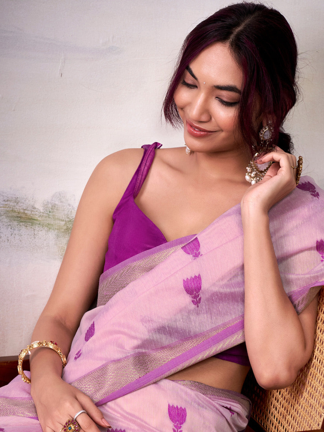 Urban Pallu Woven Design Cotton Blend Daily Saree