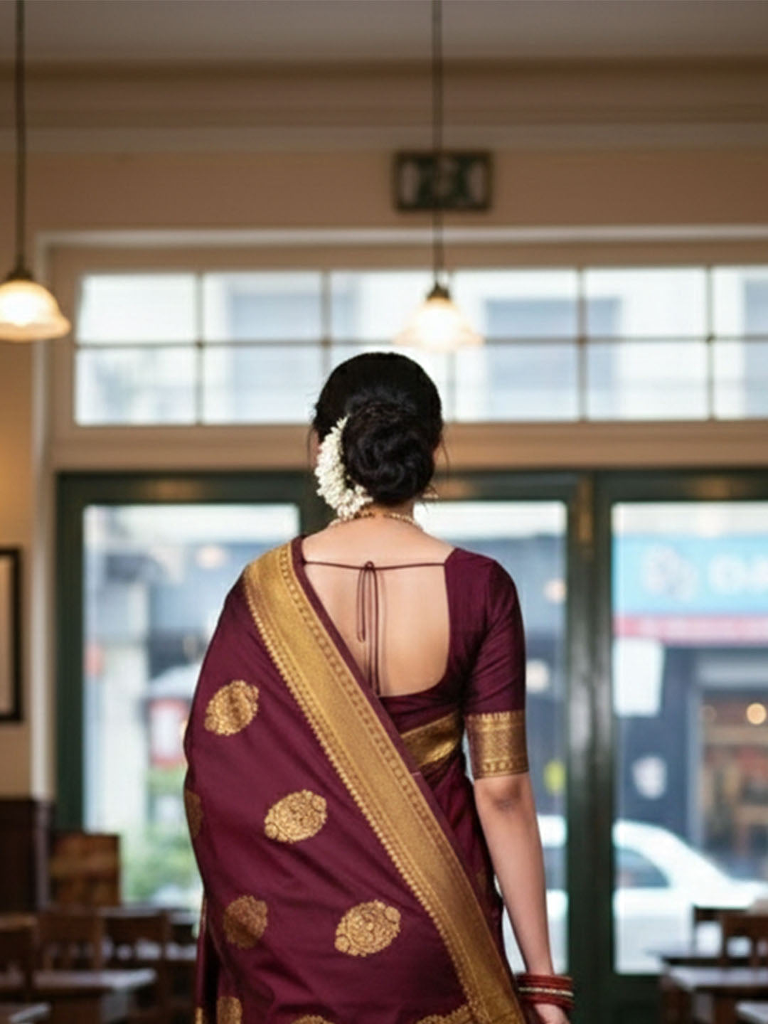 Urban Pallu Woven Design Silk Blend Work Saree