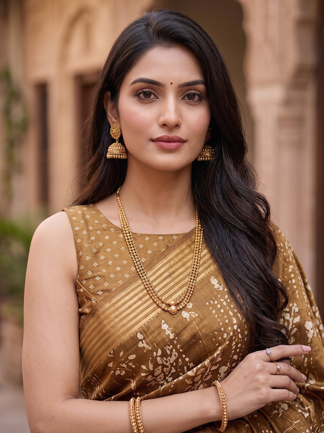 Urban Pallu Printed Silk Blend Festive Saree