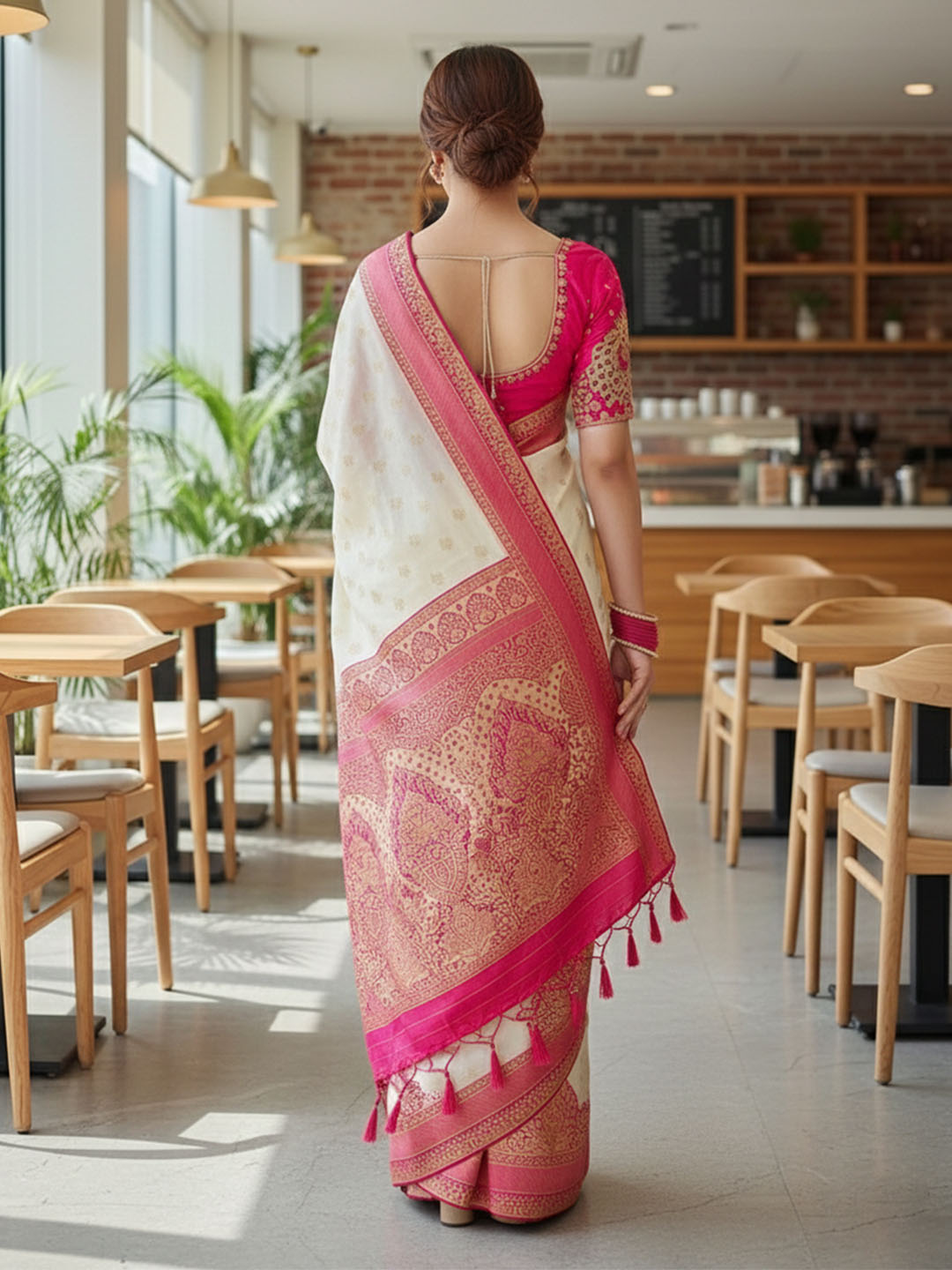 Urban Pallu Woven Design Silk Blend Traditional Saree