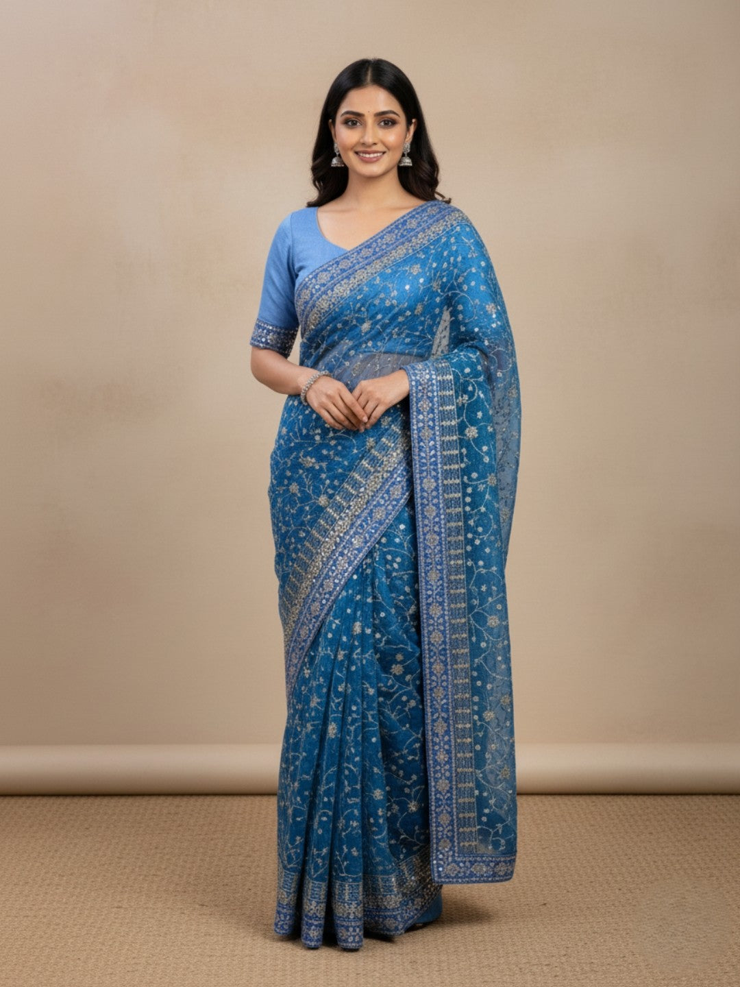 Urban Pallu Dyed Tissue Festive Saree