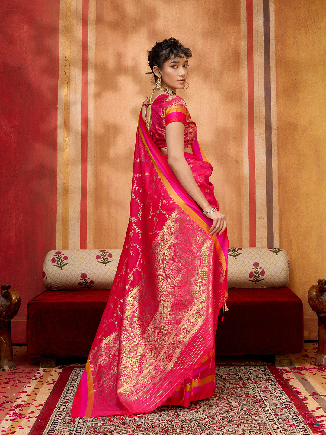 Urban Pallu Printed Silk Cotton Fusion Saree