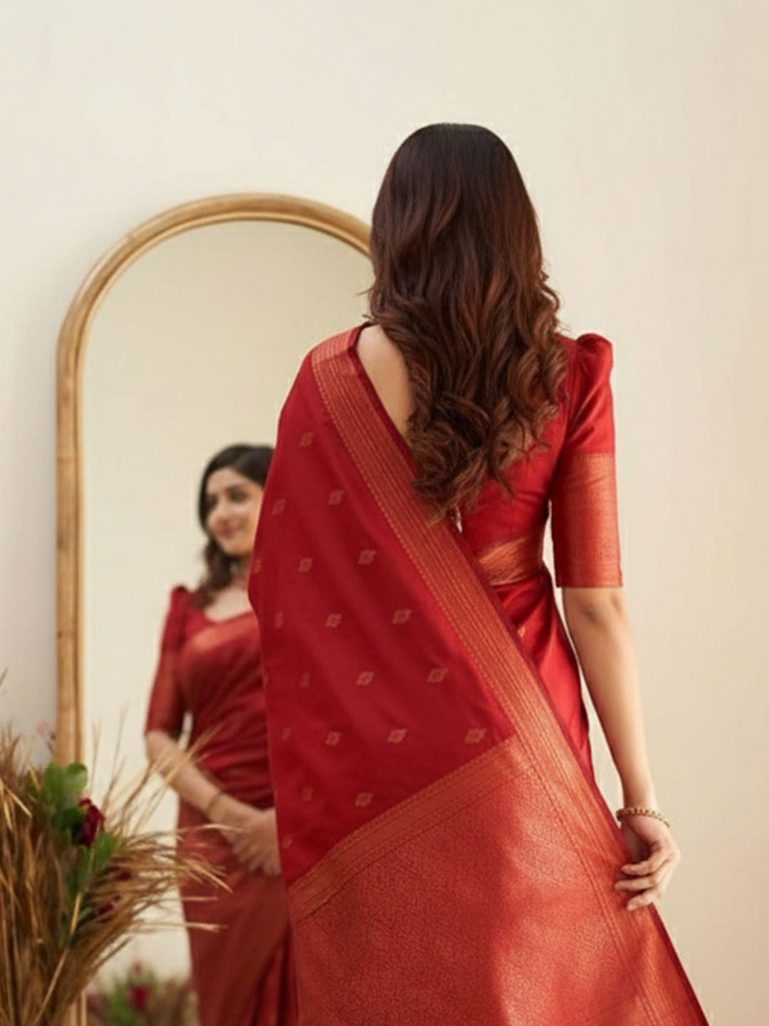 Urban Pallu Woven Design Silk Blend Work Saree