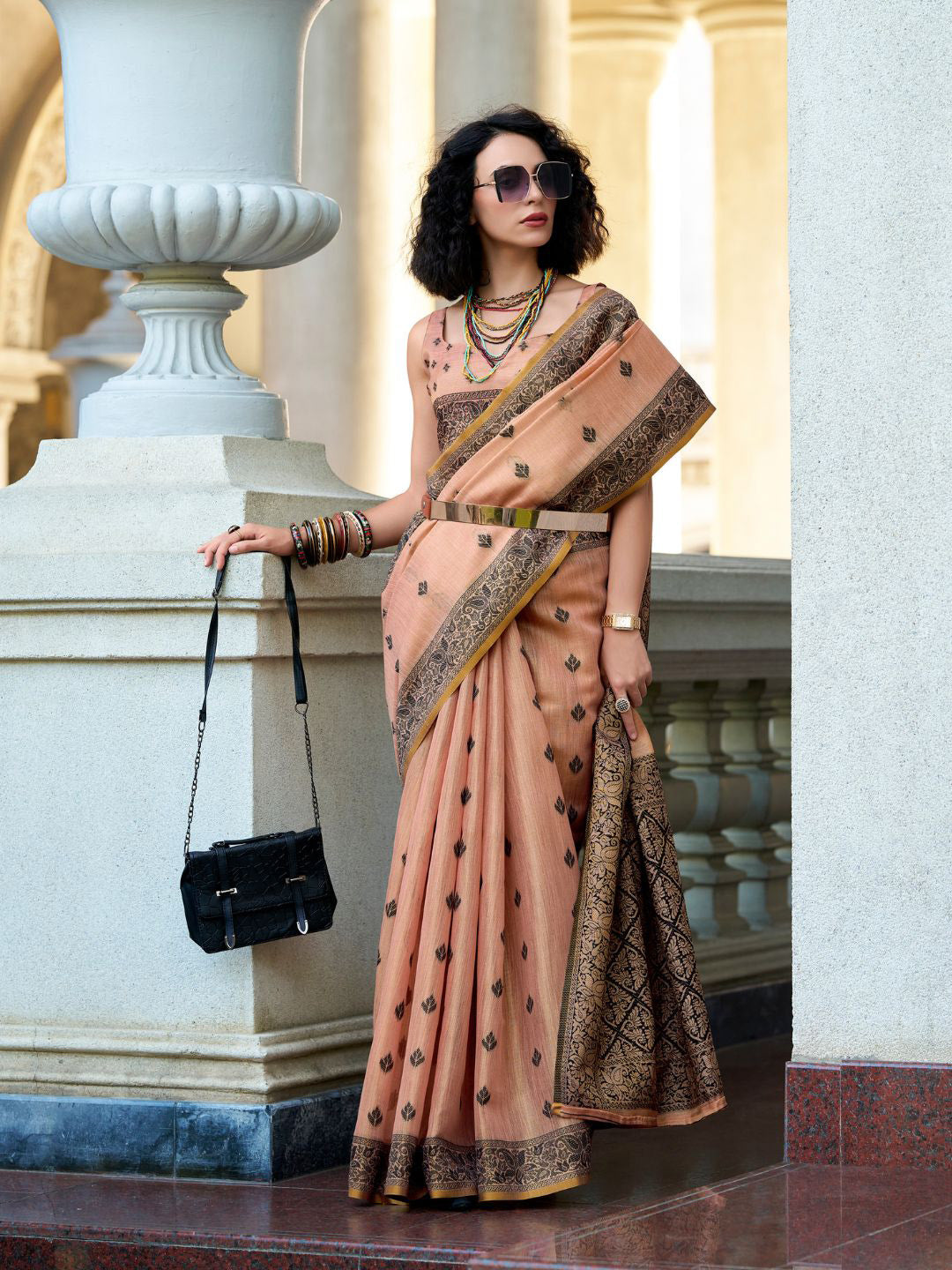 Urban Pallu Woven Design Fusion Ikat Saree