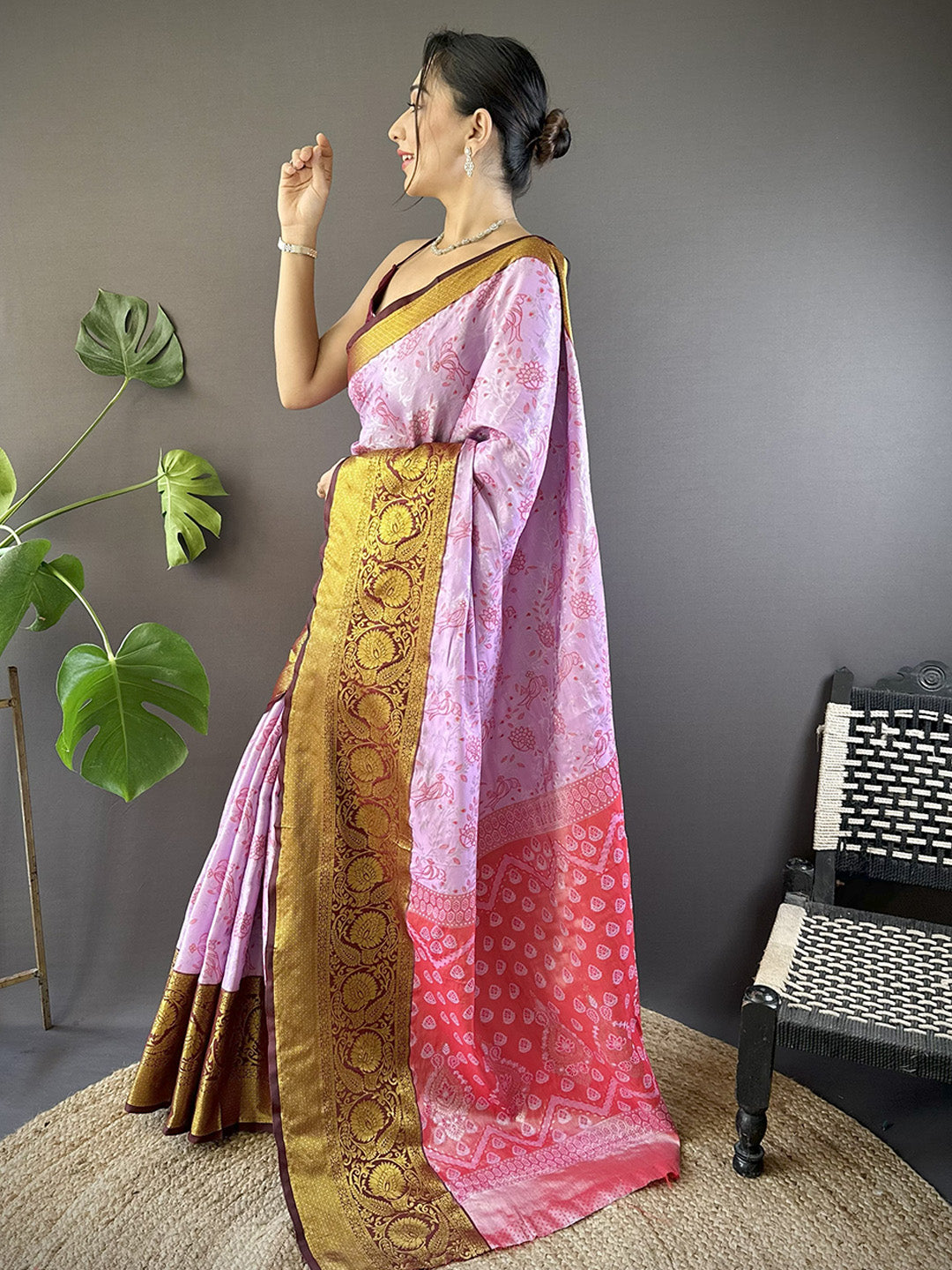 Urban Pallu Woven Design Silk Blend Traditional Saree