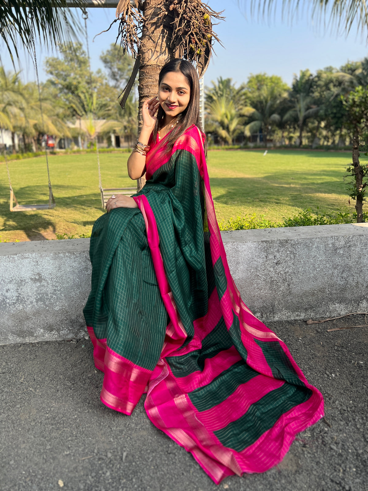 Urban Pallu Woven Design Cotton Blend Traditional Saree