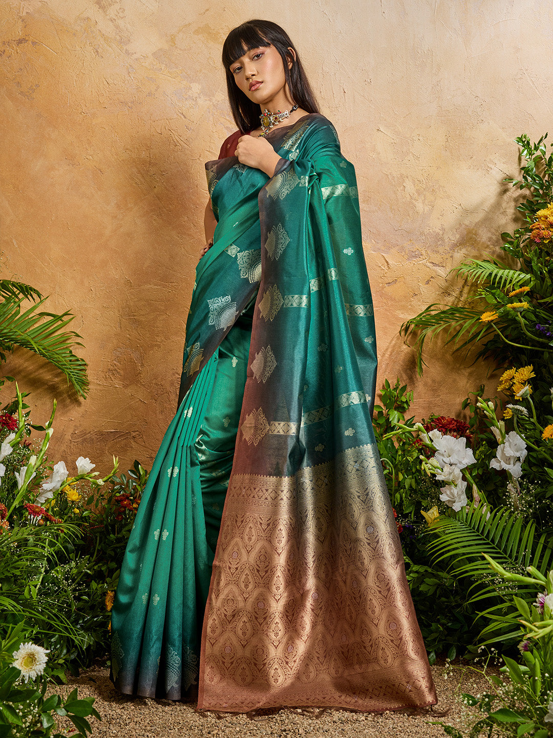 Urban Pallu Printed Silk Cotton Traditional Saree