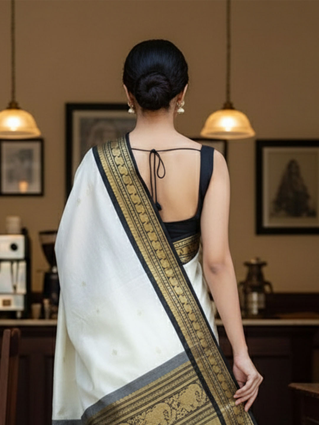 Urban Pallu Woven Design Silk Blend Work Saree