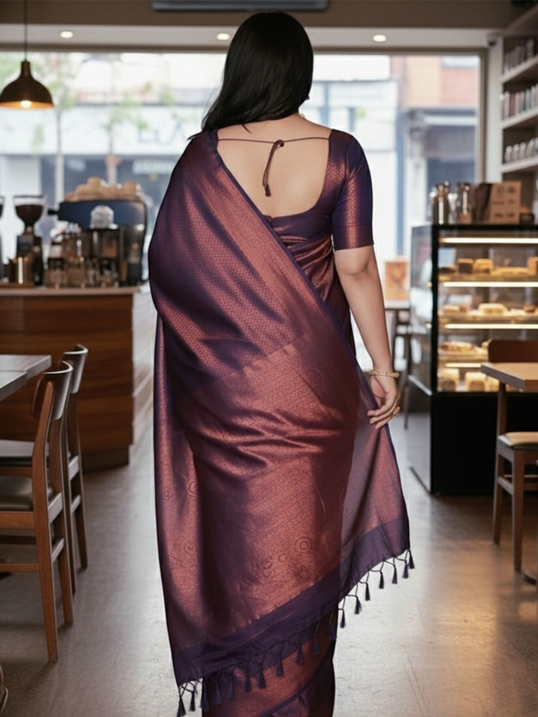 Urban Pallu Woven Design Silk Blend Traditional Saree