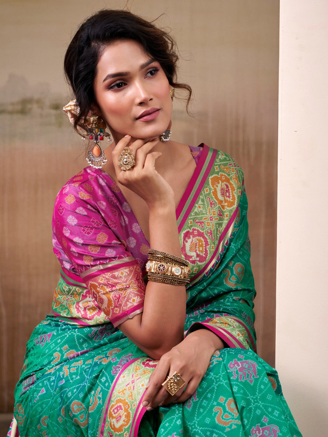 Urban Pallu Woven Design Cotton Blend Daily Saree