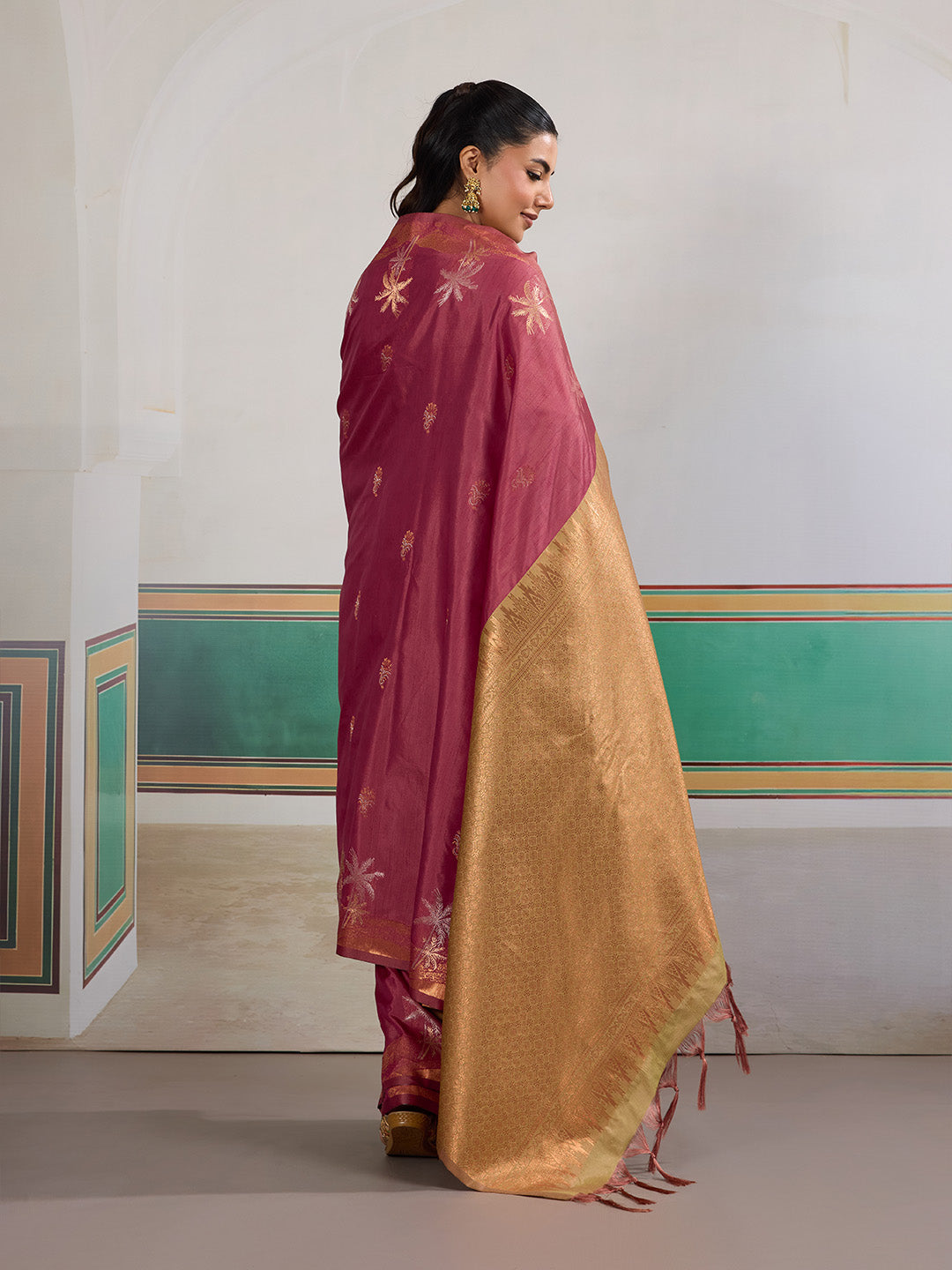 Urban Pallu Printed Silk Cotton Work Saree