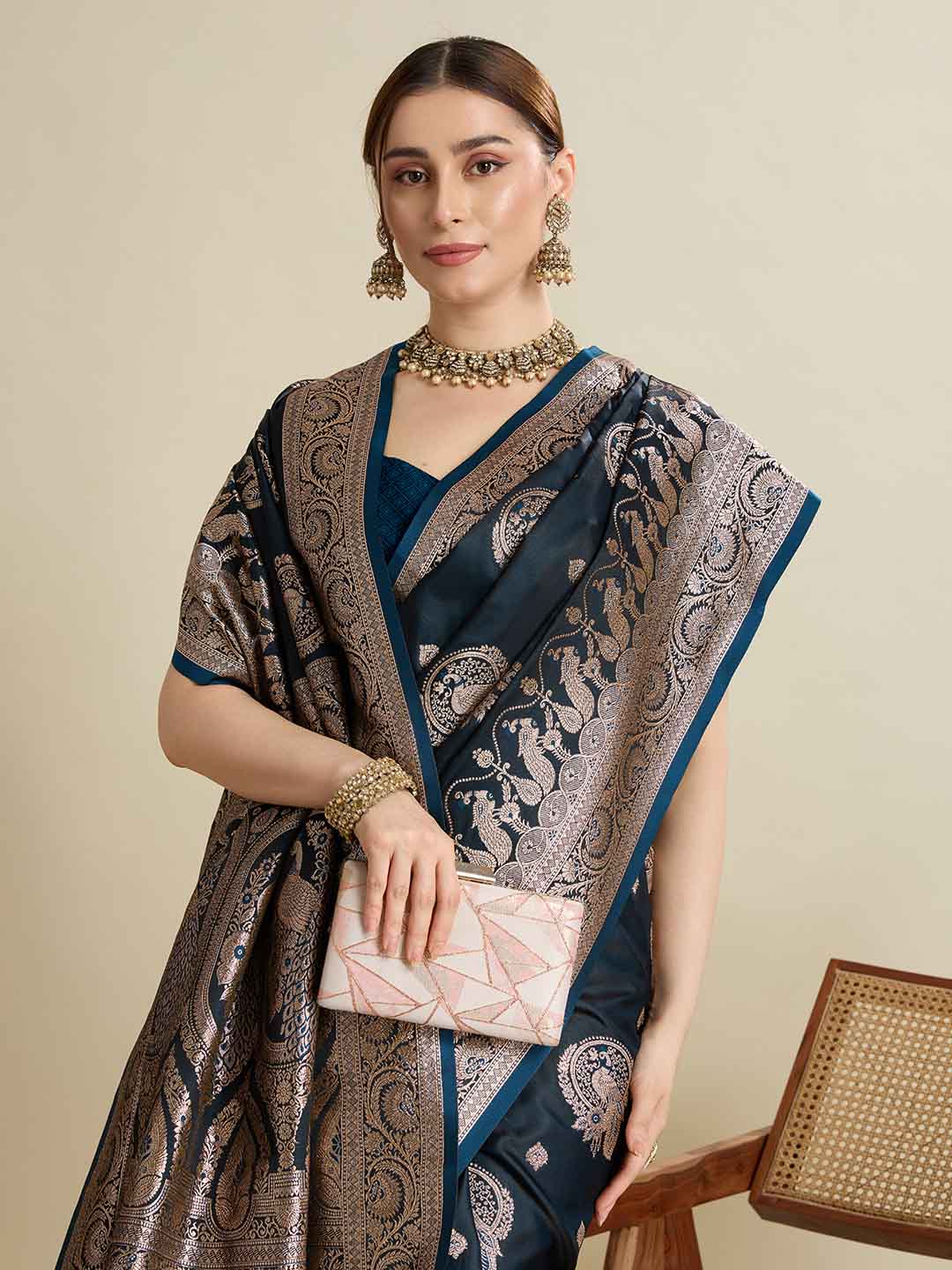 Urban Pallu Woven Design Silk Blend Party Saree