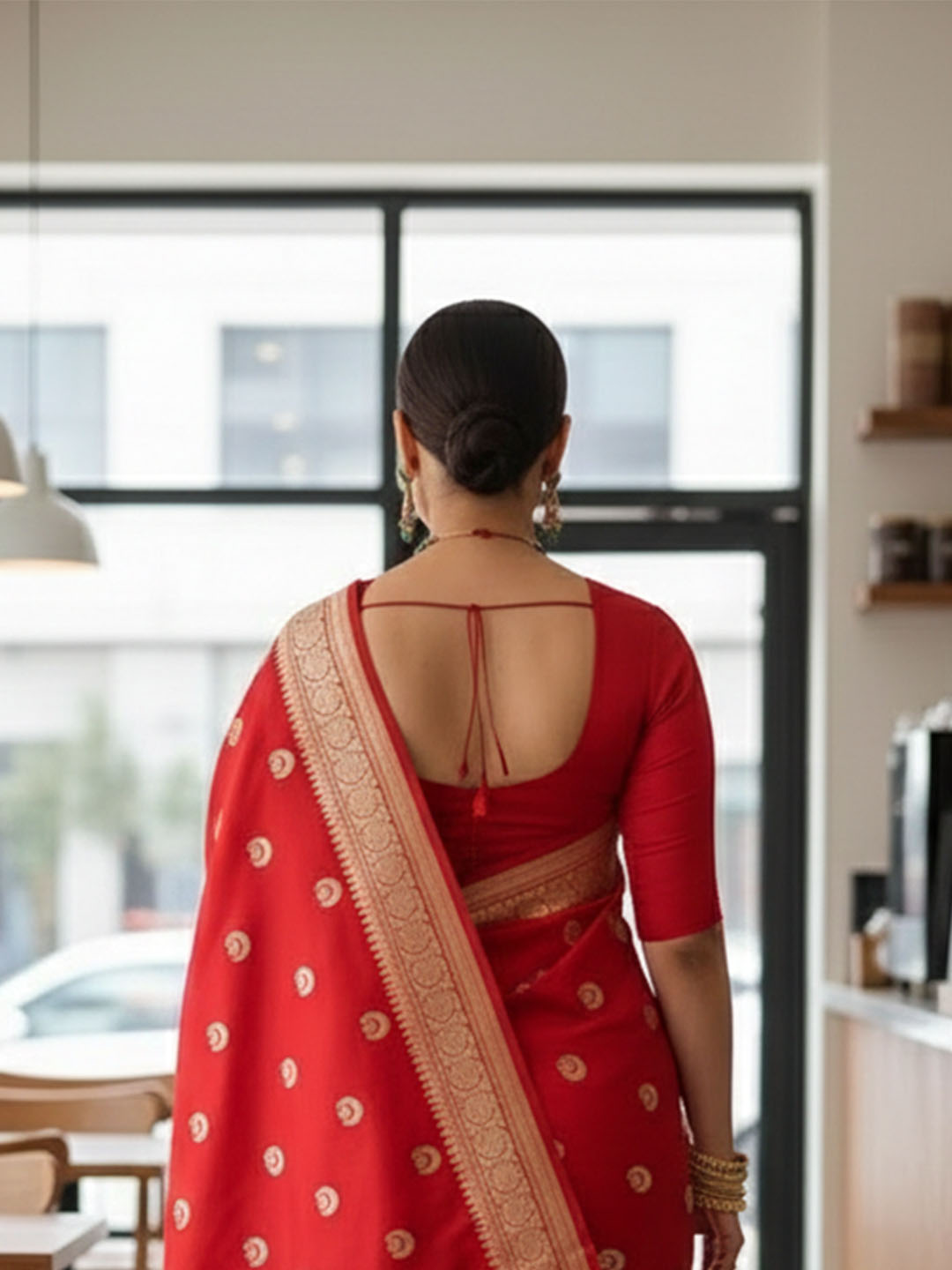 Urban Pallu Woven Design Silk Blend Work Saree