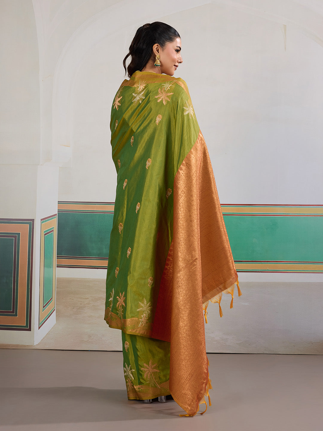 Urban Pallu Printed Silk Cotton Work Saree