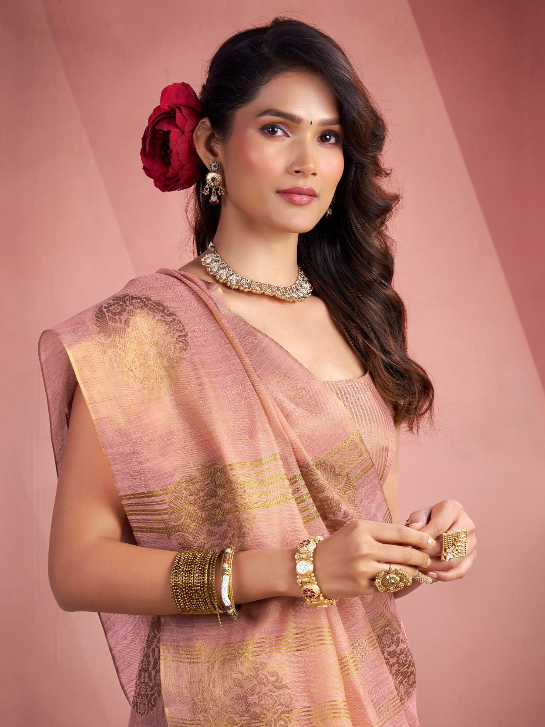 Urban Pallu Woven Design Silk Blend Traditional Saree