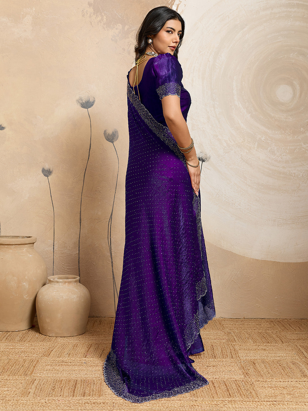 Urban Pallu Embellished Organza Party Saree