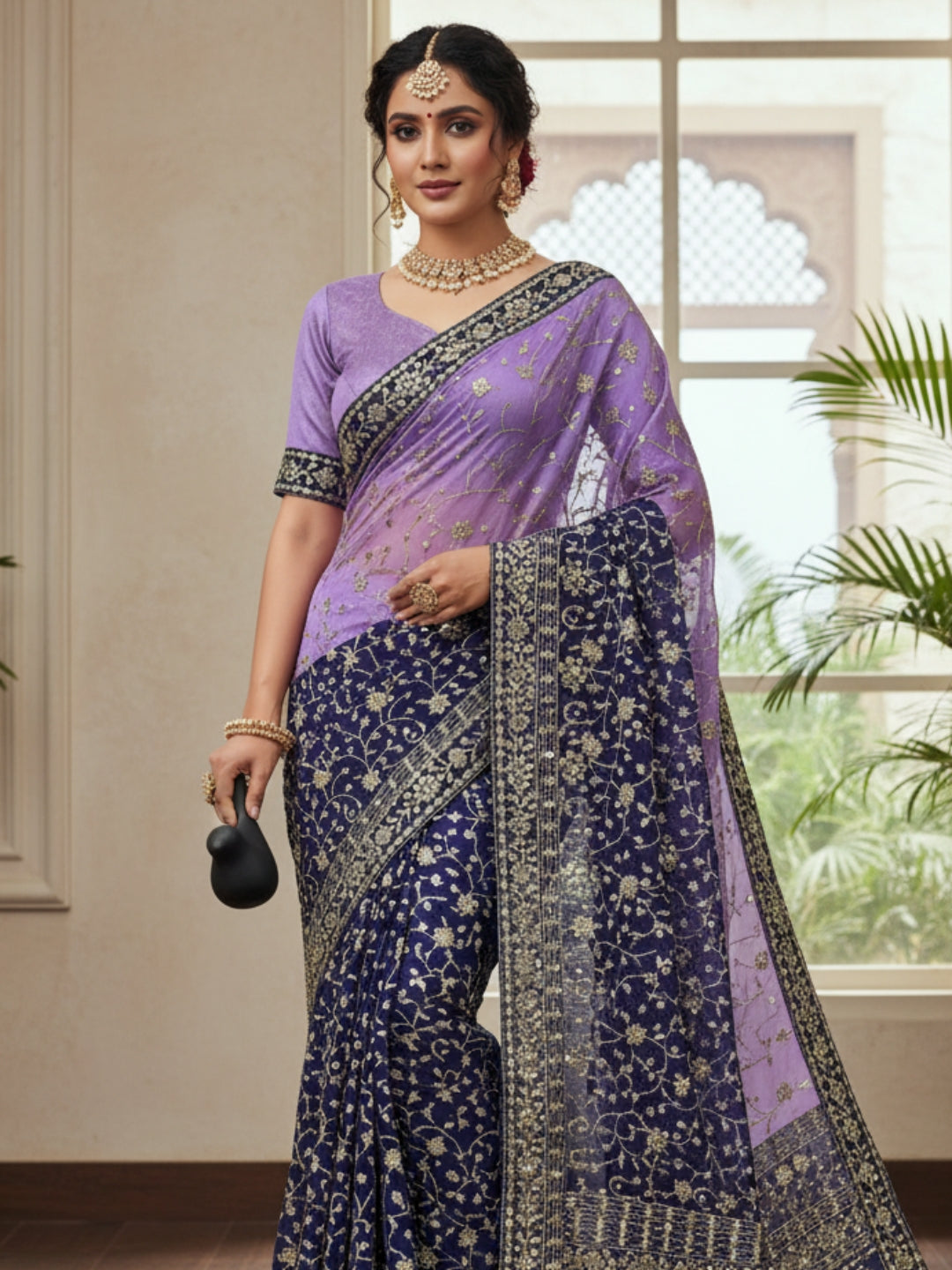 Urban Pallu Dyed Pure Georgette Festive Saree