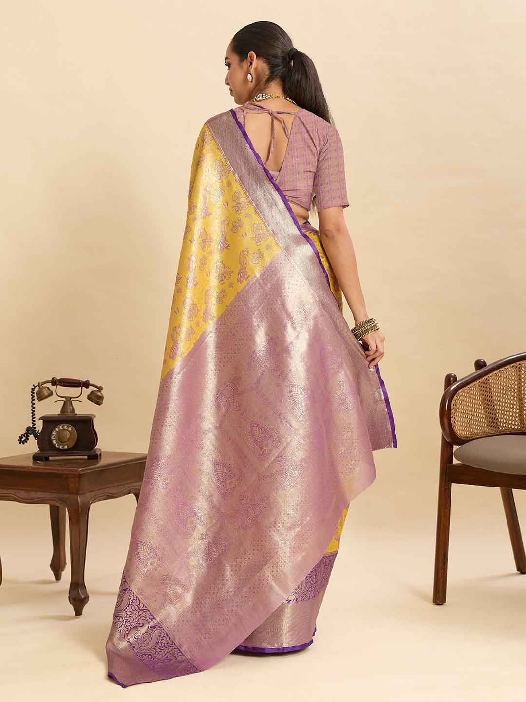 Urban Pallu Woven Design Silk Blend Festive Saree