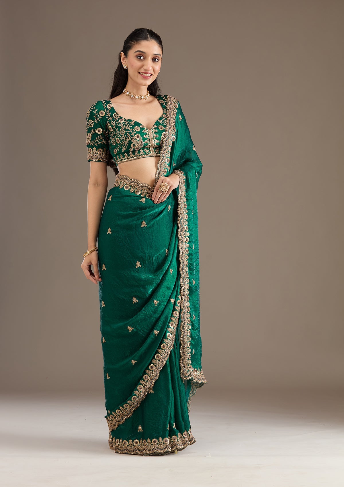 Urban Pallu Embellished Art Silk Festive Saree