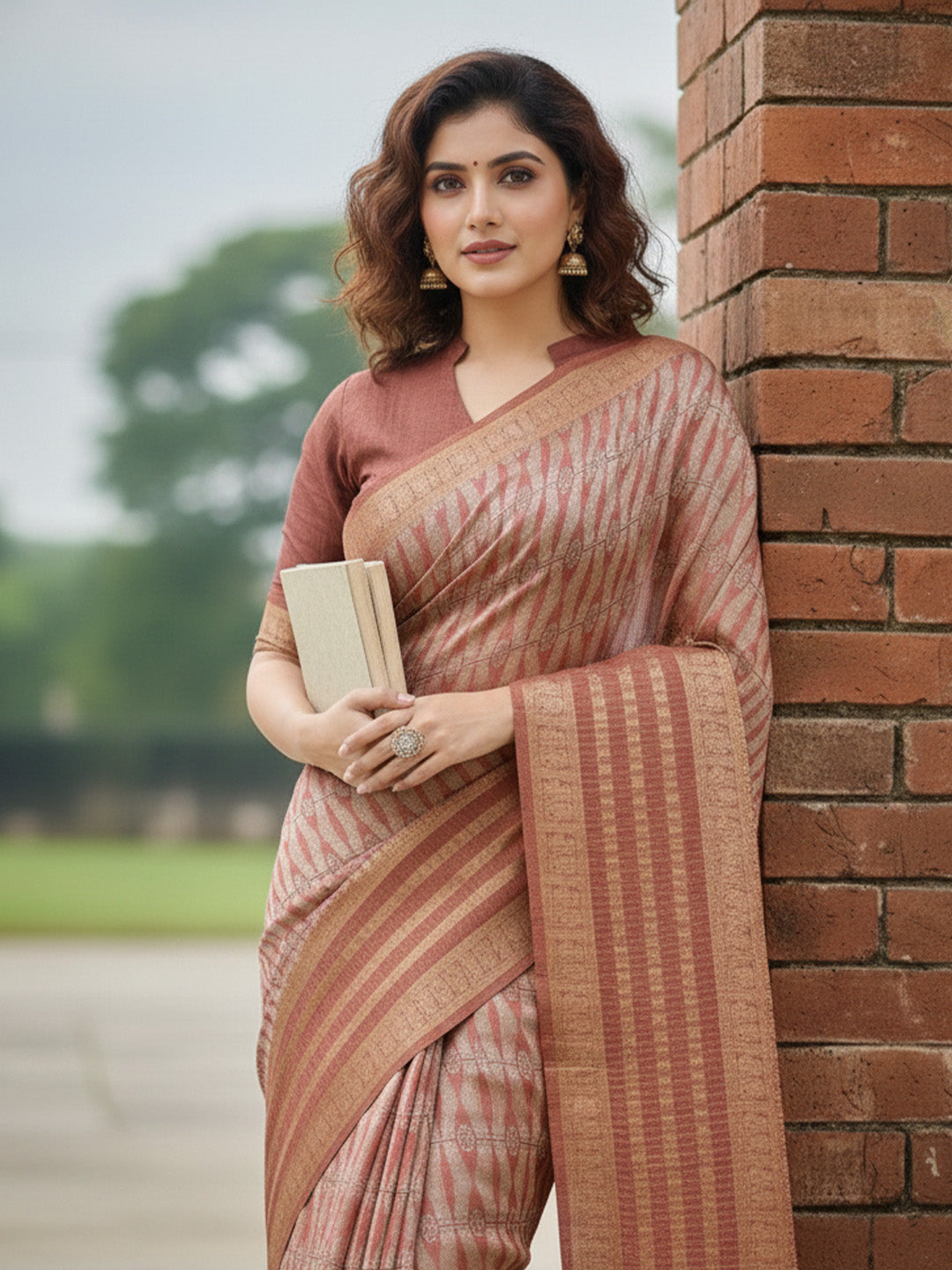 Urban Pallu Floral Sequinned Silk Blend Fusion Saree
