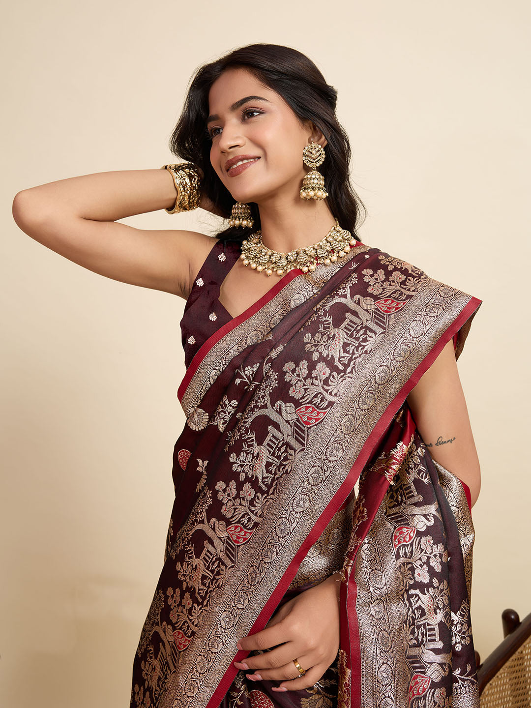 Urban Pallu Woven Design Silk Blend Party Saree