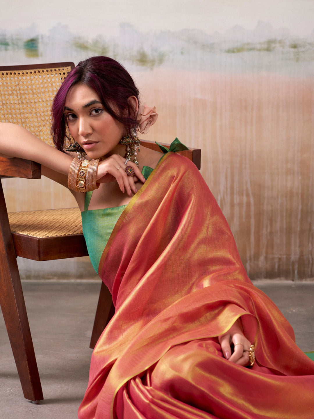 Urban Pallu Woven Design Cotton Blend Daily Saree