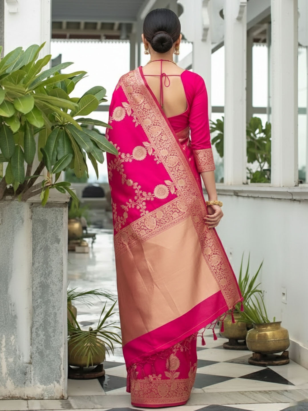 Urban Pallu Woven Design Silk Blend Traditional Saree
