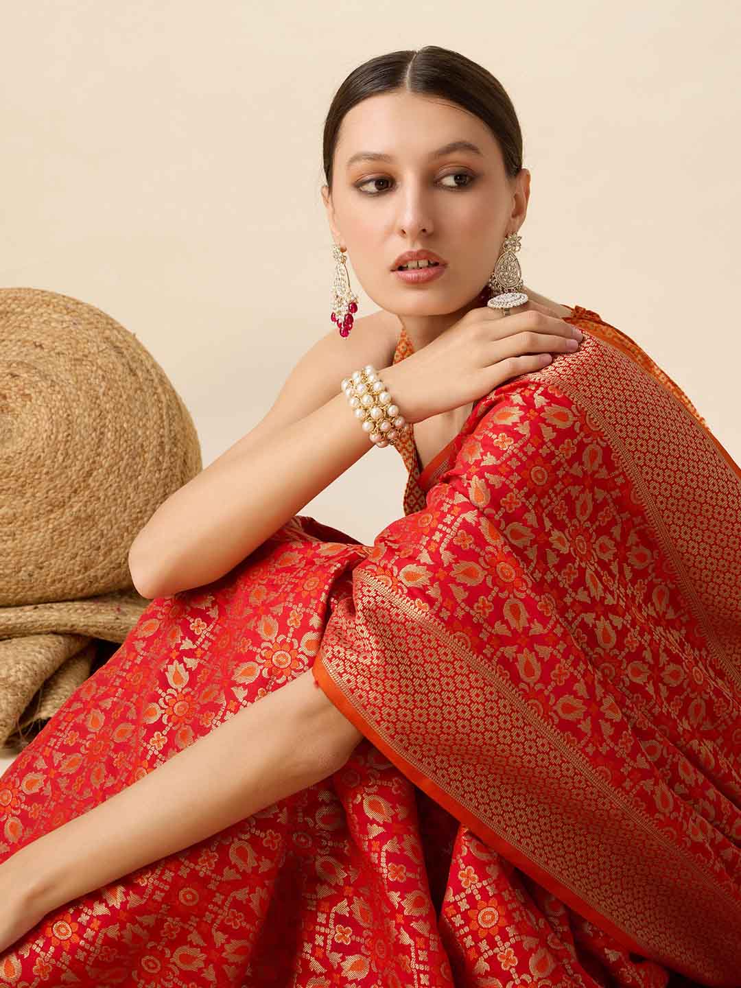 Urban Pallu Woven Design Silk Blend Party Saree