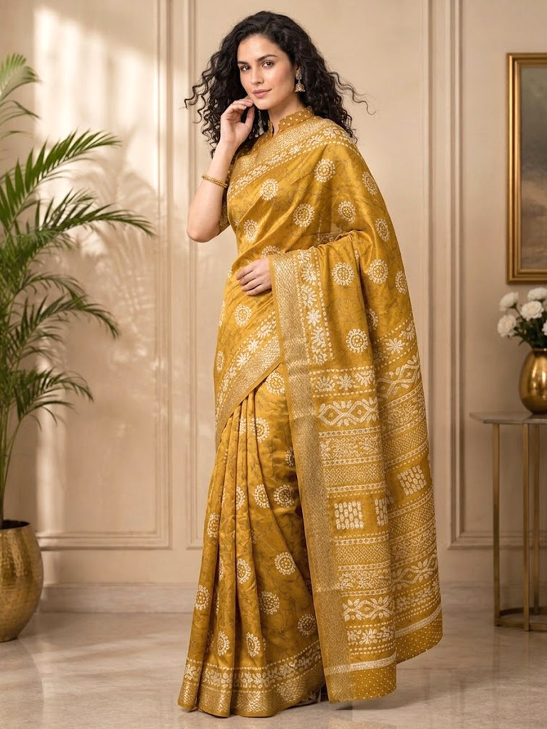 Urban Pallu Printed Silk Blend Festive Saree