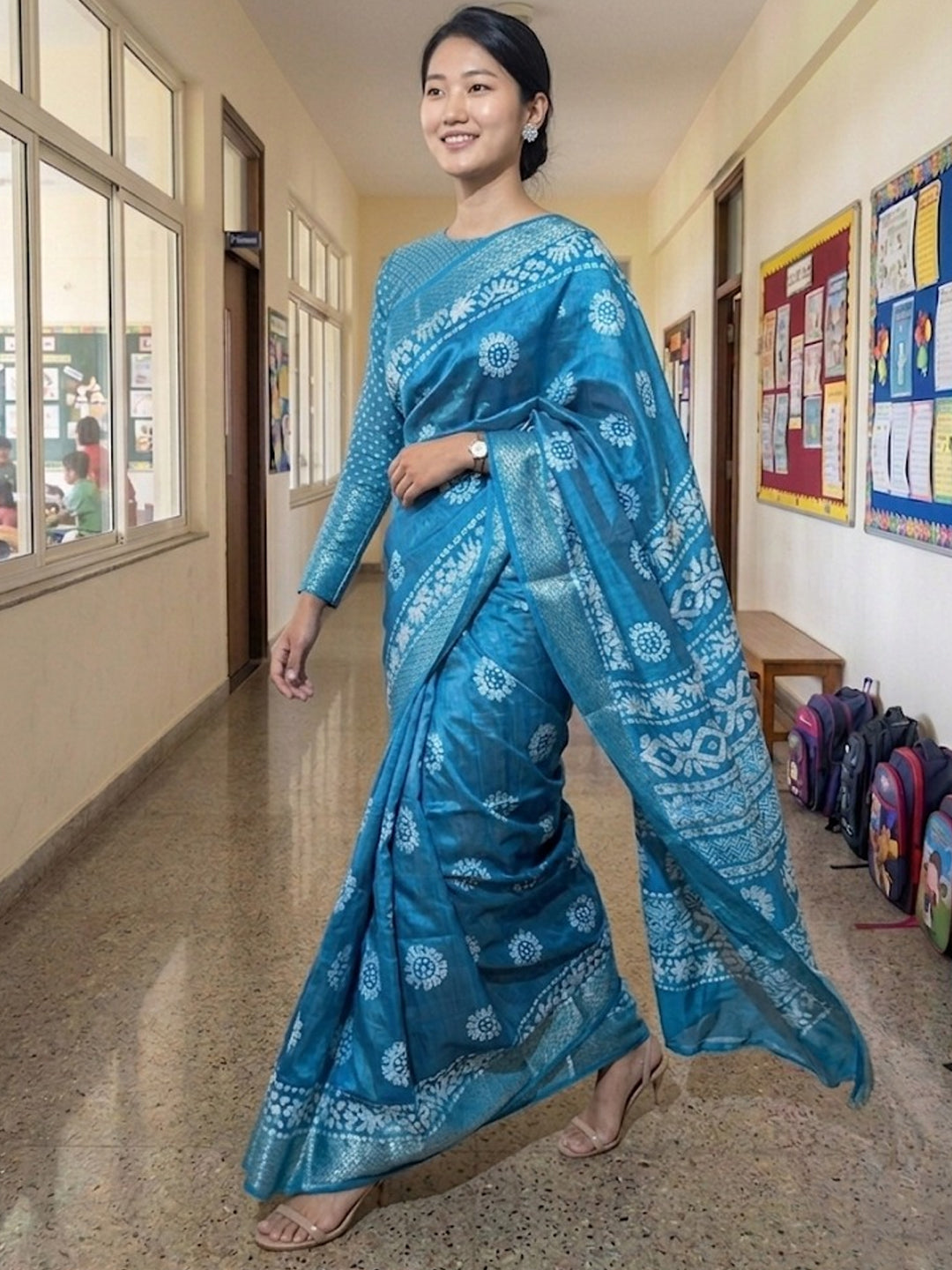 Urban Pallu Printed Cotton Blend Festive Saree