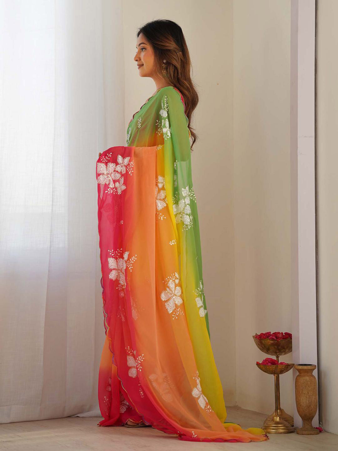 Urban Pallu Printed Poly Georgette Daily Saree