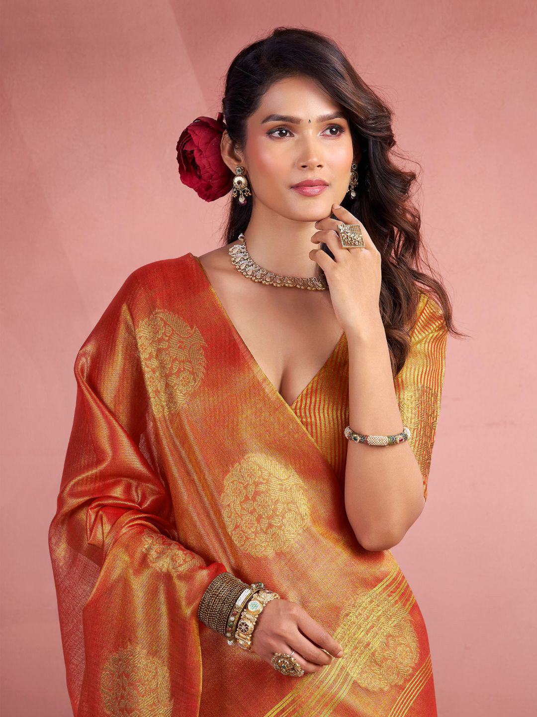 Urban Pallu Woven Design Silk Blend Traditional Saree