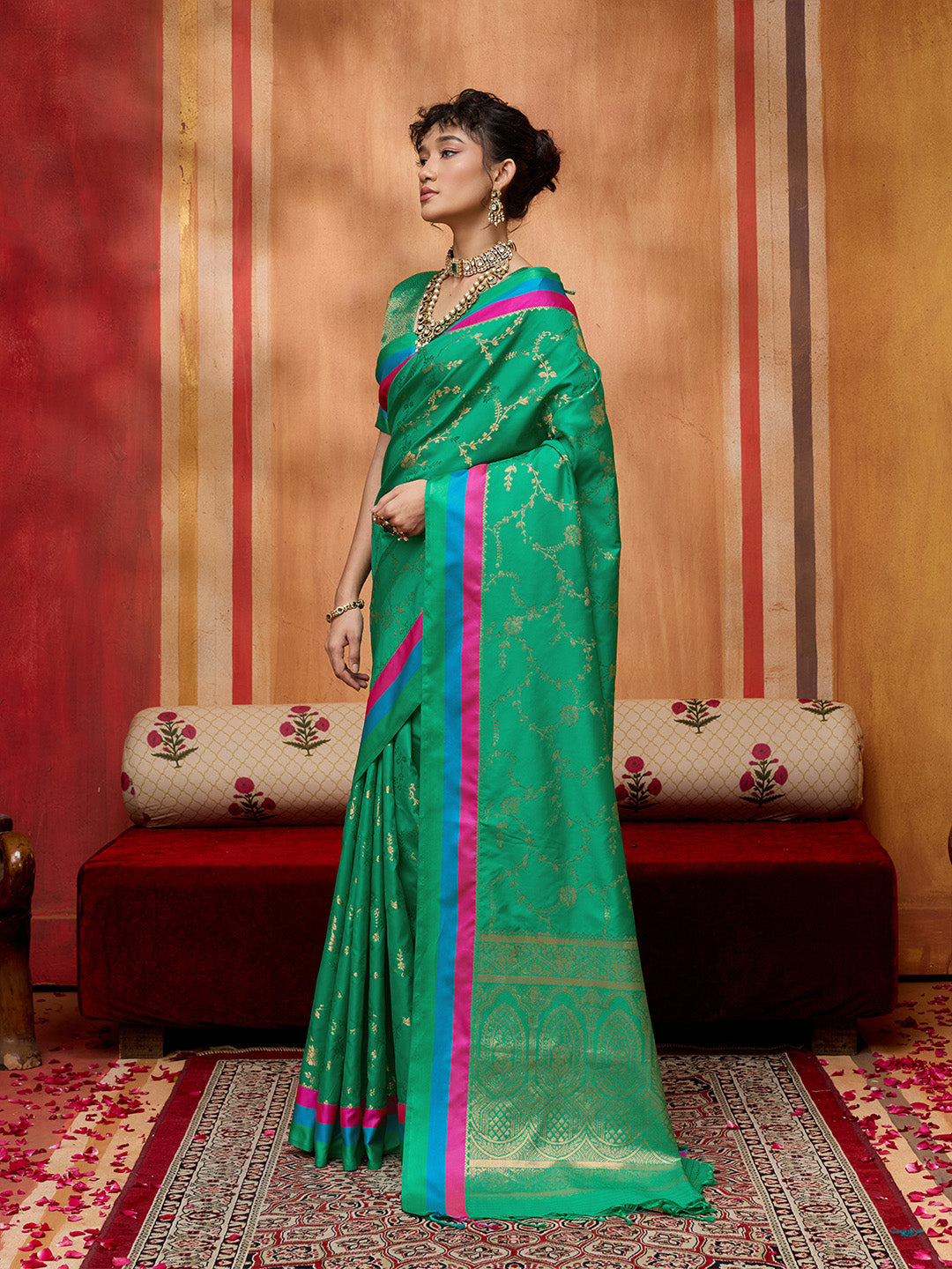 Urban Pallu Printed Silk Cotton Fusion Saree