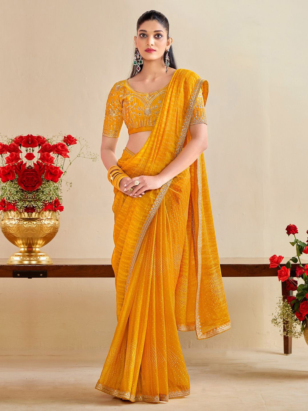 Urban Pallu Printed Poly Georgette Daily Saree