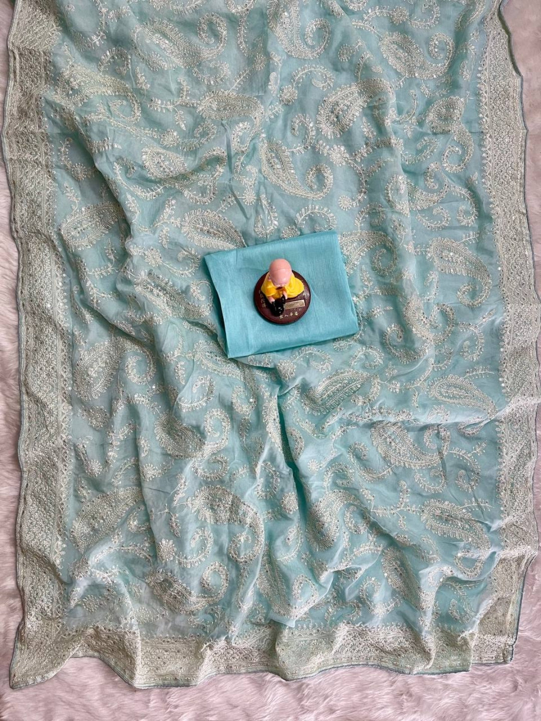 Urban Pallu Embroidered Silk Blend Festive Saree
