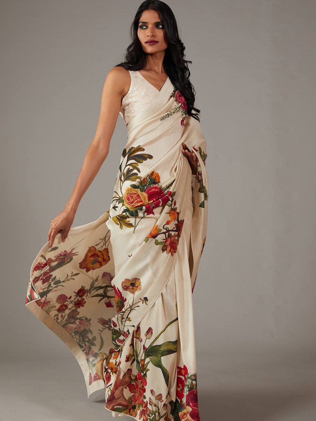 Urban Pallu Printed Poly Georgette Daily Saree