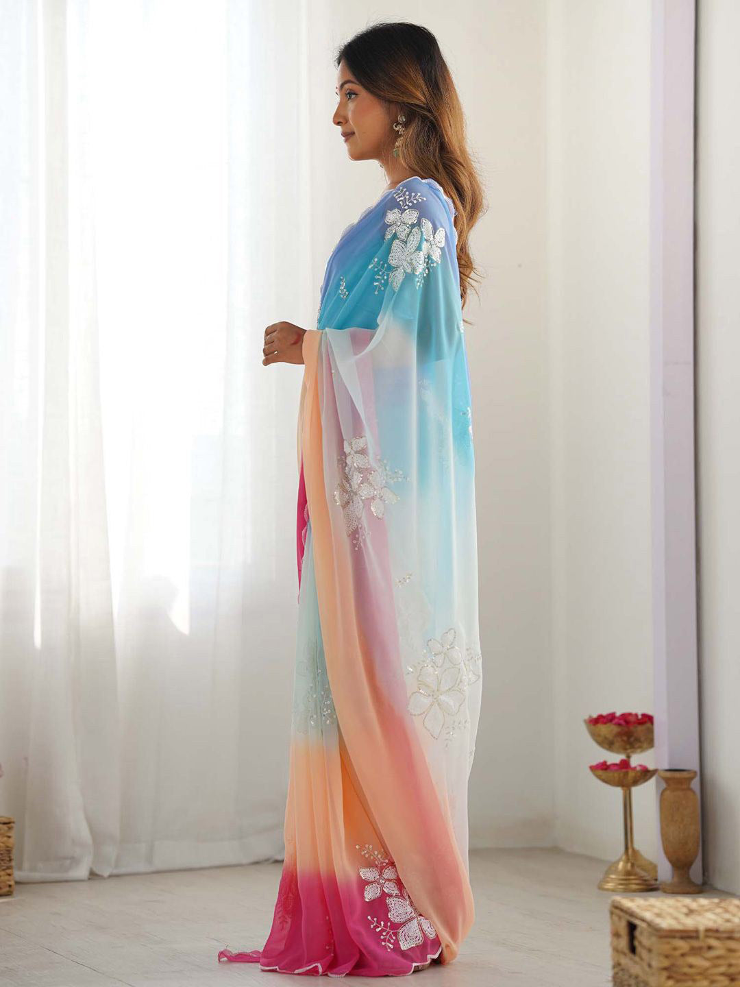 Urban Pallu Printed Poly Georgette Daily Saree