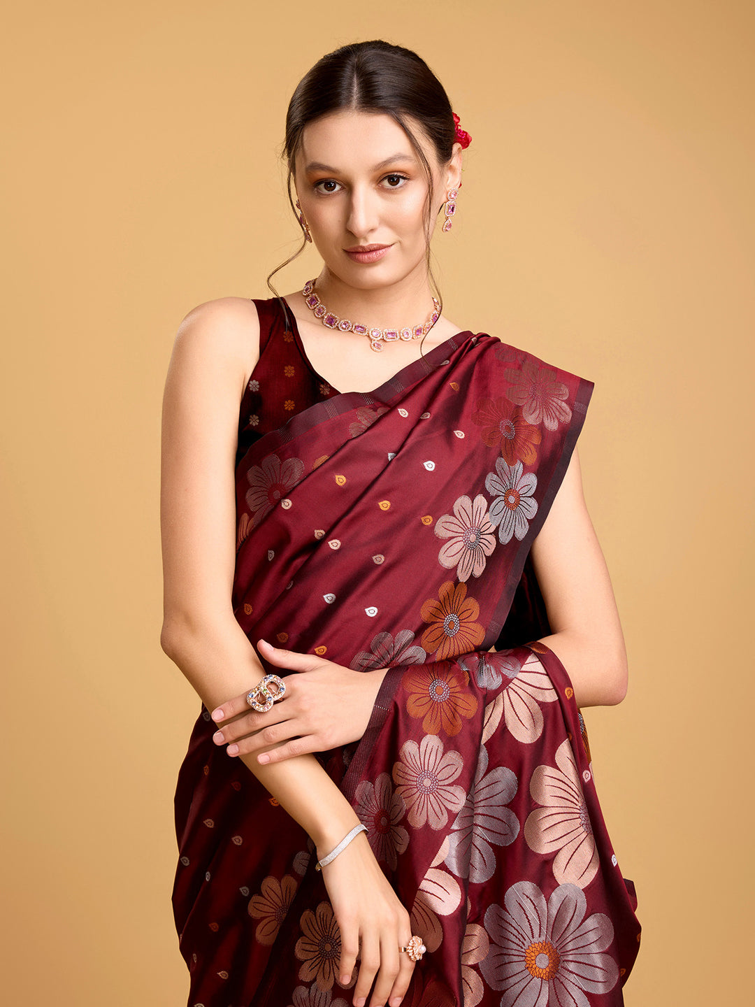 Urban Pallu Woven Design Silk Blend Party Saree