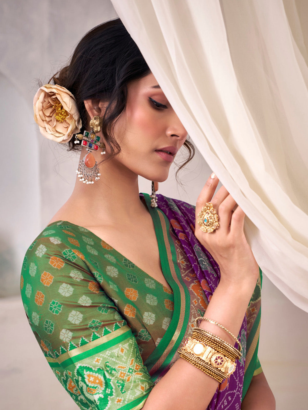 Urban Pallu Woven Design Cotton Blend Daily Saree