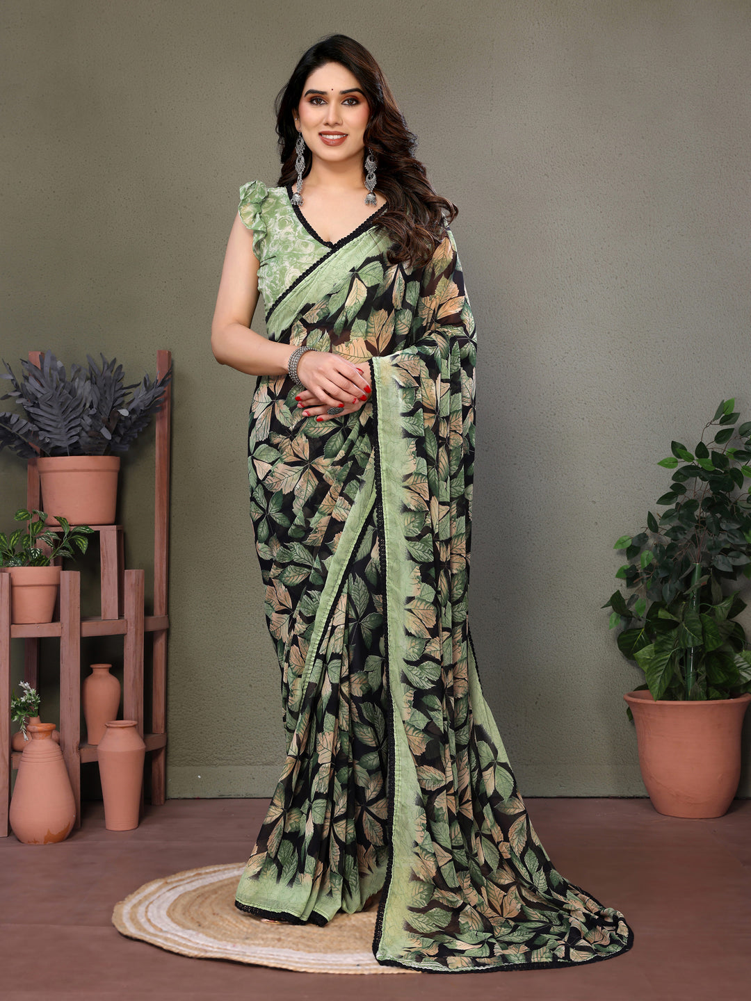 Urban Pallu Woven Design Pure Crepe Work Saree