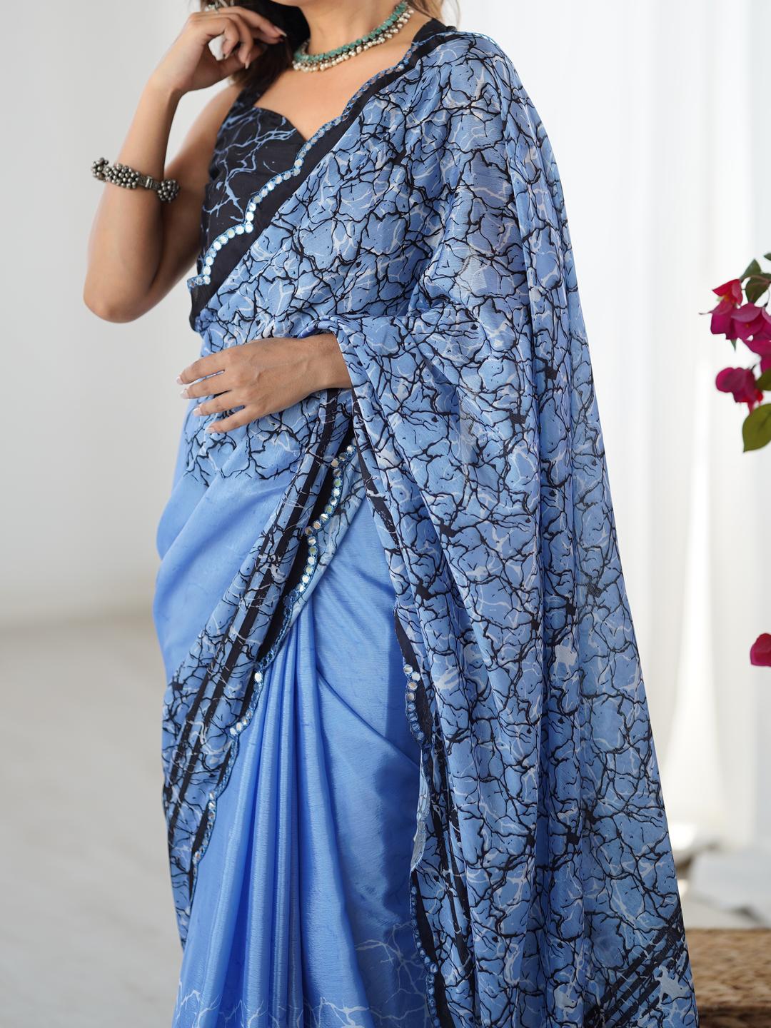 Urban Pallu Sequinned Silk Blend Saree