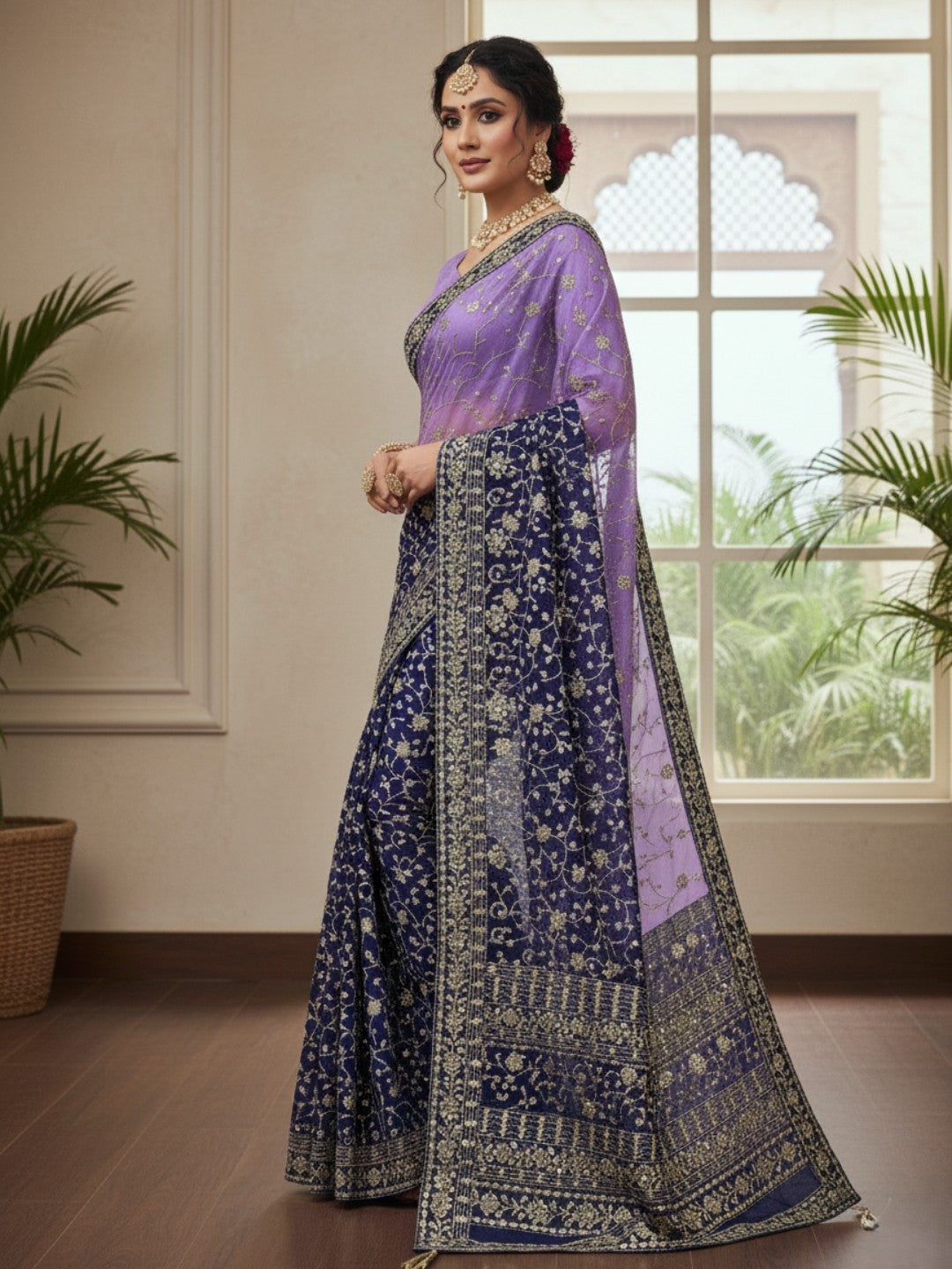 Urban Pallu Dyed Pure Georgette Festive Saree