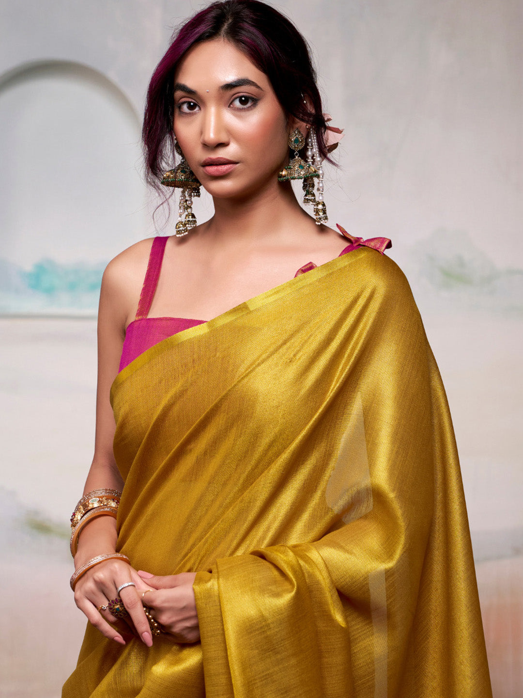Urban Pallu Woven Design Bronze Saree