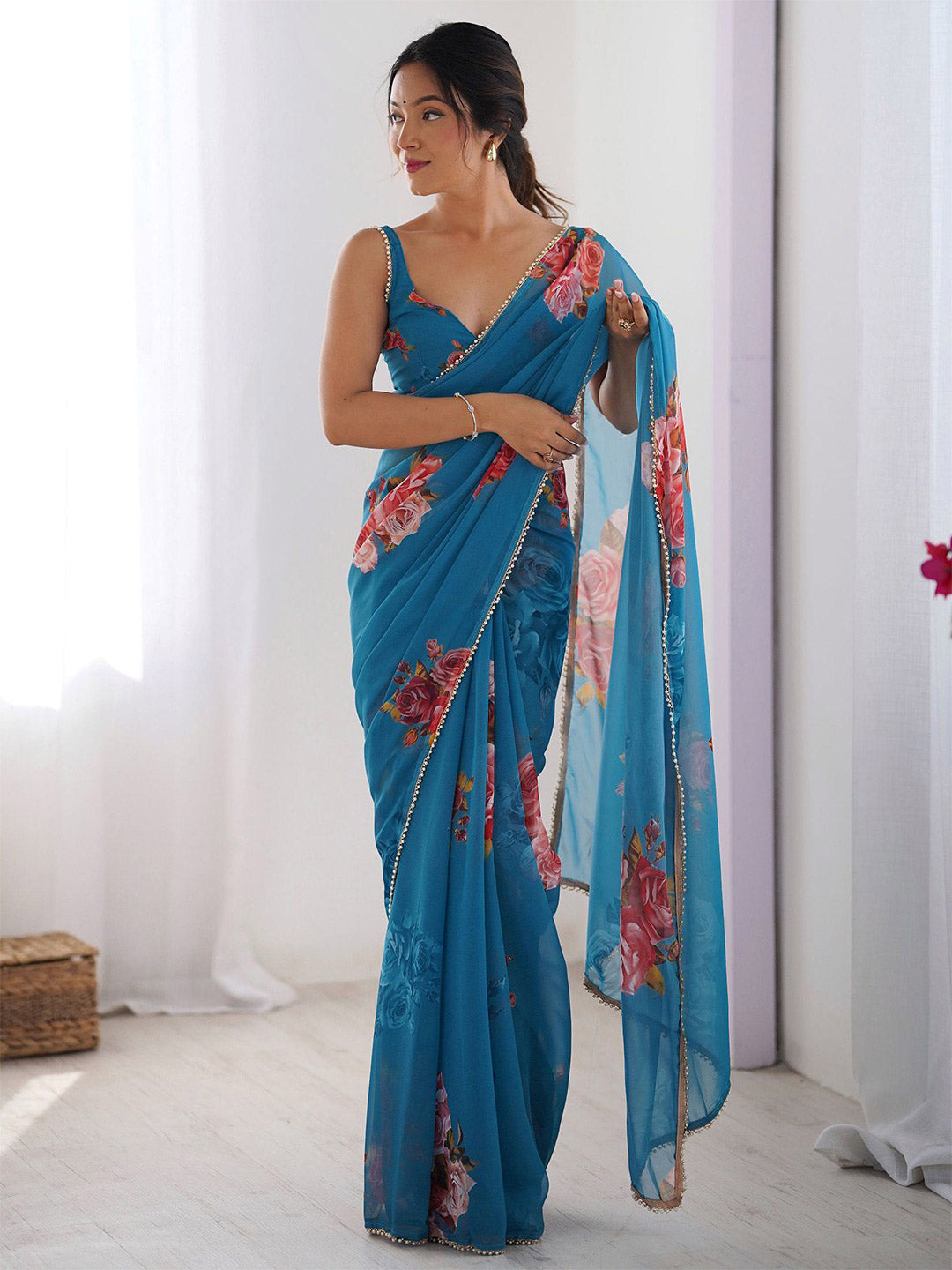 Urban Pallu Printed Pure Chiffon Daily Saree