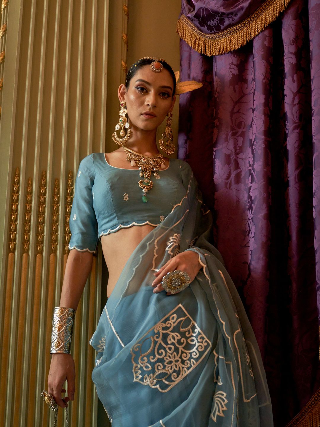 Urban Pallu Solid Poly Chiffon Daily Saree
